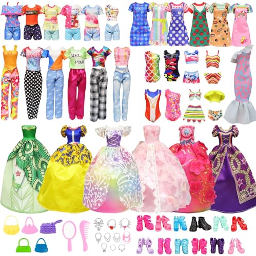 YHSKJCD 28 Stück Puppenkleidung und Zubehör, darunter 3 Kleider, 3 Freizeitbekleidung Kleidung( Tops und Hosen ), 10 Paar Schuhe, 12 Zubehör für 11,5-Zoll-Puppen YHSKJCD 28 Stück Puppenkleidung und Zubehör, darunter 3 Kleider, 3 Freizeitbekleidung Kleidung( Tops und Hosen ), 10 Paar Schuhe, 12 Zubehör für 11,5-Zoll-Puppen von YHSKJCD