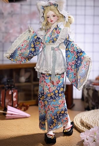 YHYQiFei 1/4 Bjd-Puppe, Anime-Ballgelenk-Puppe, 43,9 cm, Kunstharz-Kimono-Actionfigur, handgefertigtes Make-up, zum Sammeln und Verschenken von YHYQiFei