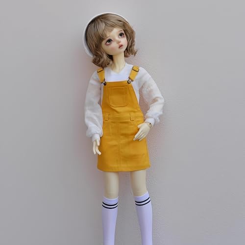 YHYQiFei Bjd Puppenkleidung für 1/3 1/4 1/6 Bjd-Puppen, Kugelgelenk-Puppenkleidung, handgefertigt, Hosenträgerrock für Bjd-Puppen, Geschenke (Gelb B, 1/3) von YHYQiFei