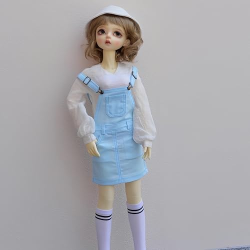 YHYQiFei Bjd Puppenkleidung für 1/3 1/4 1/6 Bjd-Puppen, Kugelgelenk-Puppenkleidung, handgefertigt, Hosenträgerrock für Bjd-Puppen, Geschenke (Hellblau, 1/4) von YHYQiFei