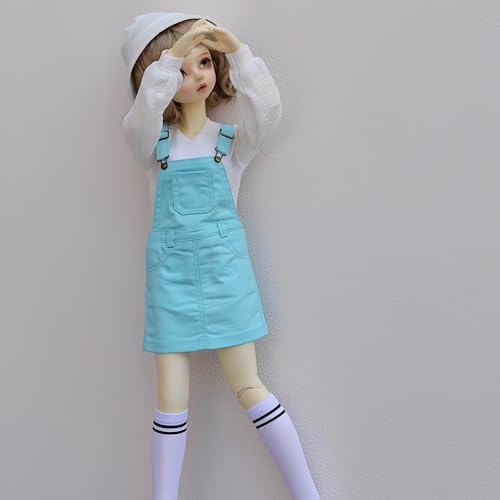YHYQiFei Bjd Puppenkleidung für 1/3 1/4 1/6 Bjd-Puppen, Kugelgelenk-Puppenkleidung, handgefertigt, Hosenträgerrock für Bjd-Puppen, Geschenke (Hellgrün, 1/4) von YHYQiFei