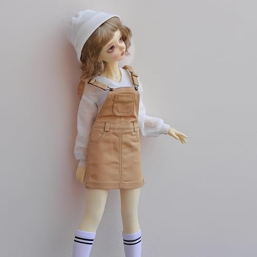 YHYQiFei Bjd Puppenkleidung für 1/3 1/4 1/6 Bjd-Puppen, Kugelgelenk-Puppenkleidung, handgefertigt, Hosenträgerrock für Bjd-Puppen, Geschenke (Khaki, 1/4) von YHYQiFei