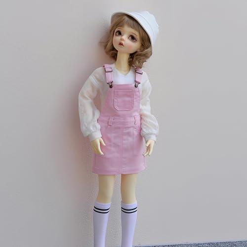 YHYQiFei Bjd Puppenkleidung für 1/3 1/4 1/6 Bjd-Puppen, Kugelgelenk-Puppenkleidung, handgefertigt, Hosenträgerrock für Bjd-Puppen, Geschenke (Rosa, 1/3) von YHYQiFei