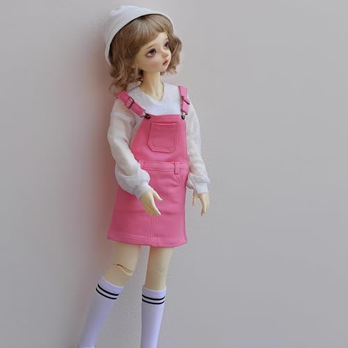 YHYQiFei Bjd Puppenkleidung für 1/3 1/4 1/6 Bjd-Puppen, Kugelgelenk-Puppenkleidung, handgefertigt, Hosenträgerrock für Bjd-Puppen, Geschenke (Rot B, 1/4) von YHYQiFei
