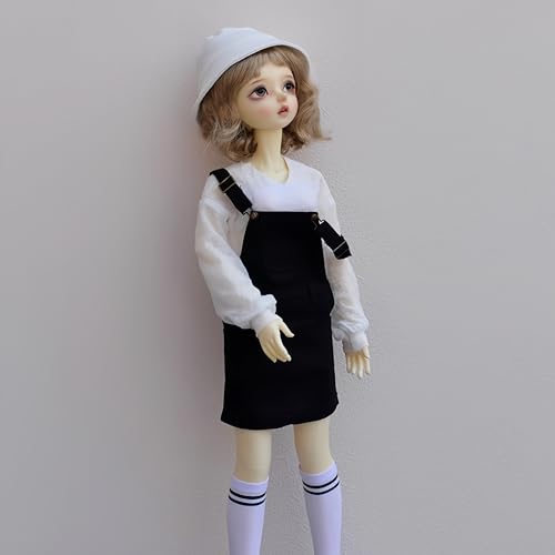 YHYQiFei Bjd Puppenkleidung für 1/3 1/4 1/6 Bjd-Puppen, Kugelgelenk-Puppenkleidung, handgefertigt, Hosenträgerrock für Bjd-Puppen, Geschenke (Schwarz, 1/3) von YHYQiFei