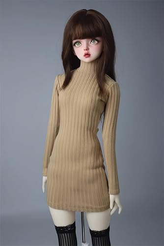 YHYQiFei Bjd Puppenkleidung für 1/3 BJD-Puppen, Ballgelenk-Puppenkleidung, handgefertigt, Pit-Muster Strickrock für bjd-Puppen, Geschenk (Khaki) von YHYQiFei