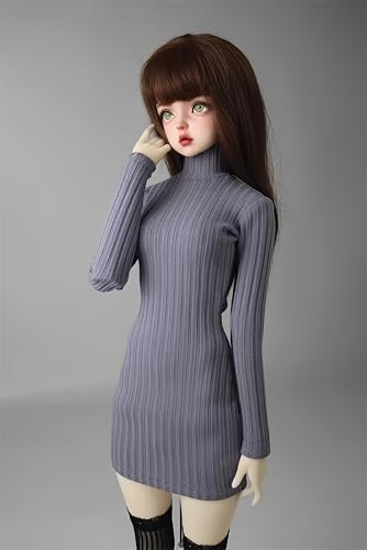YHYQiFei Bjd Puppenkleidung für 1/3 BJD-Puppen, Ballgelenk-Puppenkleidung, handgefertigt, Pit-Muster Strickrock für bjd-Puppen, Geschenk (grau) von YHYQiFei