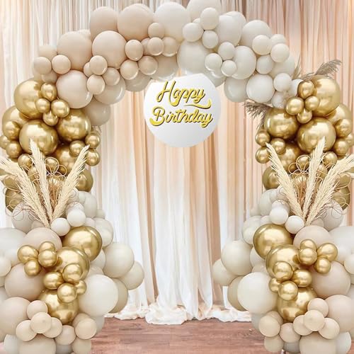 Ballon Girlande Beige, 120 Stück Weißgold Luftballons Geburtstagsdeko Kit mit Nude Beige Ballons für Boho Hochzeit Geburtstag Party Babyparty Dekoration Ballon Girlande Beige, 120 Stück Weißgold Luftballons Geburtstagsdeko Kit mit Nude Beige Ballons für Boho Hochzeit Geburtstag Party Babyparty Dekoration von YHZHIZHIMQ