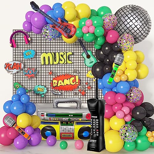 90 Stück Musik Disco Dekorationen Bogen Luftballons Set Party 90er 80er Luftballons Blau Schwarz Rosa Aufblasbar 4D Disco Ballon Geburtstag Kinder Mädchen Jungen Party Hip Hop Theme Dekorationen 90 Stück Musik Disco Dekorationen Bogen Luftballons Set Party 90er 80er Luftballons Blau Schwarz Rosa Aufblasbar 4D Disco Ballon Geburtstag Kinder Mädchen Jungen Party Hip Hop Theme Dekorationen von YHmall