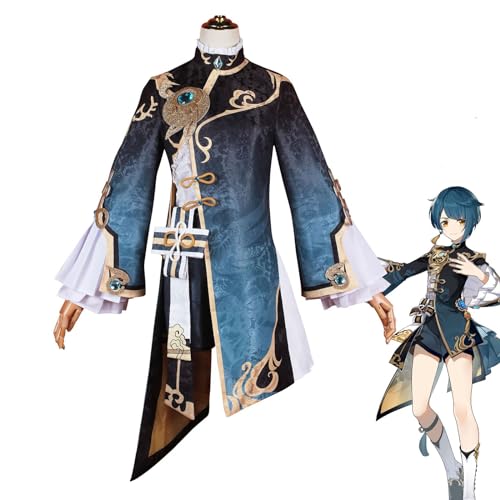 YIAIU Cosplay-Kostüm, Anime, Klee Hutao, Genshin Impact, alle Charaktere, Cosplay-Uniform-Set, Halloween-Party-Outfit (Xingqiu, klein) von YIAIU
