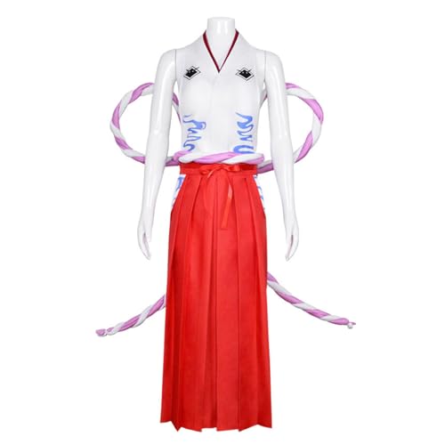YIAIU Cosplay-Kostüm für Damen, Mädchen, Kleid, Kimono, Rock, Uniform-Set, Halloween-Party-Anzüge, Rot/Ausflug, einfarbig (Getaway Solids), M von YIAIU