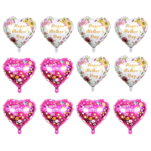 12 Stück Happy Mothers Day Luftballons, Muttertagsdekorationen, Folienballons, Herzballons für Muttertag, Mutter, Geburtstag, Party-Dekorationen 12 Stück Happy Mothers Day Luftballons, Muttertagsdekorationen, Folienballons, Herzballons für Muttertag, Mutter, Geburtstag, Party-Dekorationen von YIAJIA