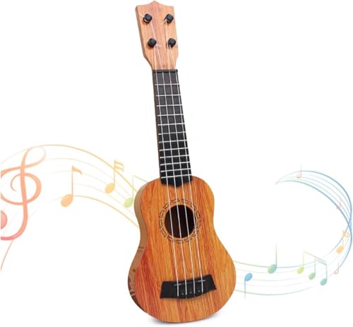 Ukulele Mini Gitarre Kinder Spielzeug: Kindergitarre ab 2 3 4 5 6 7 8 Jahren - Gitarre für Kinder mit 4 Verstellbaren Seiten für Kleinkinder Anfänger Jungen Mädchen Spielzeug Gitarre (Gray) von YIBEBE
