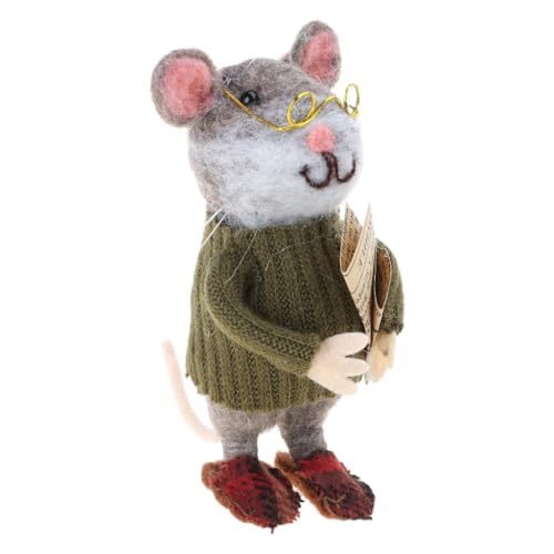 YIBOZI Filzfigur, kleine Nadelfilz-Maus-Figur, Puppen, klassische Cartoon-Figuren, Wollfilz, Weihnachtsdekoration für Heimdekoration YIBOZI Filzfigur, kleine Nadelfilz-Maus-Figur, Puppen, klassische Cartoon-Figuren, Wollfilz, Weihnachtsdekoration für Heimdekoration von YIBOZI