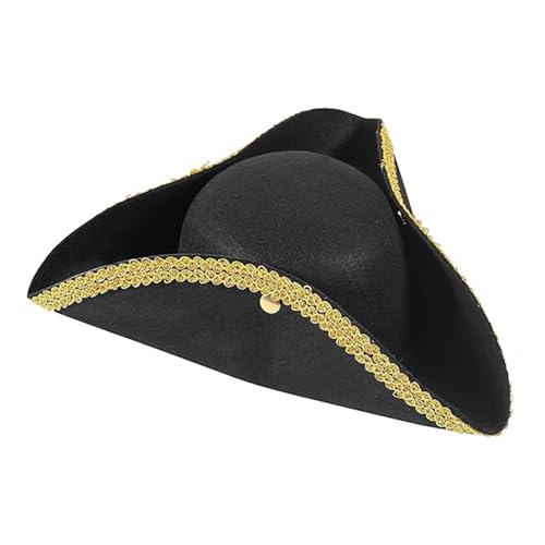 YIBOZI Piratenkapitän Hut für Damen und Herren, Unisex, Halloween-Kostüm, Trikorne-Hut, Cosplay, Piratenhut, Bühnenauftritte von YIBOZI