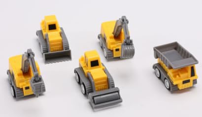 YICH Bagger Tortendeko Baustelle Spielzeug Bagger Kinder 2 Jahre Minibagger Geburtstag Deko 2 Jahre Cake Decoration Construction Site mit Verkehrsschilder Kinder für Junge von YICH
