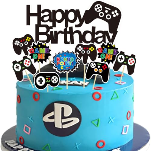 Videospiel-Kuchenaufsätze, 13 Stück, Glitzer-Videospiel, Happy Birthday-Kuchendekorationen, Gaming-Thema, Cupcake-Topper für Jungen, Kinder, Gaming-Geburtstagsparty-Zubehör Videospiel-Kuchenaufsätze, 13 Stück, Glitzer-Videospiel, Happy Birthday-Kuchendekorationen, Gaming-Thema, Cupcake-Topper für Jungen, Kinder, Gaming-Geburtstagsparty-Zubehör von YICRESITY