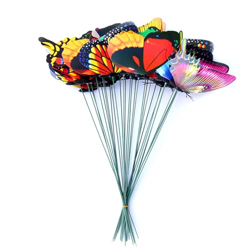 50 Stück Schmetterlinge zum Einstecken, bunt, wasserdicht, dekorativ, für Innen- und Außenbereich, Terrasse, Weihnachtsdekoration, Simulationsschmetterling 50 Stück Schmetterlinge zum Einstecken, bunt, wasserdicht, dekorativ, für Innen- und Außenbereich, Terrasse, Weihnachtsdekoration, Simulationsschmetterling von YIGZYCN