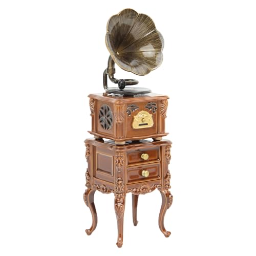 Detaillierte Miniatur Phonographenpuppenhäuser Display Verbessert Wohnzimmer was Spiel Zu Accessoires Gibt von YIGZYCN