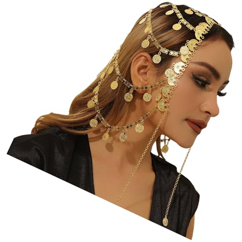 Gothicism Tassels Head Chain Coin Tassels Hairpiece Elegant Weddings Headpiece For Music Festivals And Event von YIGZYCN