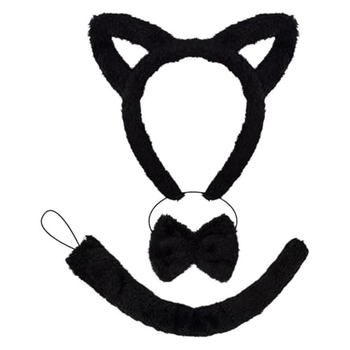 Katzenkostüm-Set, Katzenkostüm-Set, Rock, Katzen, Stirnband, Plüschschwanz, Schleifen, Krawatte, Tier-Kostüm-Set Katzenkostüm-Set, Katzenkostüm-Set, Rock, Katzen, Stirnband, Plüschschwanz, Schleifen, Krawatte, Tier-Kostüm-Set von YIGZYCN