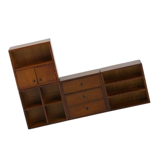 Naturalholz 1/12 Dollhouses Seitenschrank Modellmöbel Anzeigeschrank Für Modell Hobbyisten Craft Project Dekoration von YIGZYCN