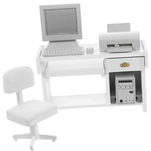 Realistische 1/12 Arbeitsstation Modell Möbel Büro Stuhl Drucker Miniatur Dekorative Gegenstände Puppenhaus Zubehör Miniatur Office Desk Accessoires Realistische 1/12 Arbeitsstation Modell Möbel Büro Stuhl Drucker Miniatur Dekorative Gegenstände Puppenhaus Zubehör Miniatur Office Desk Accessoires von YIGZYCN
