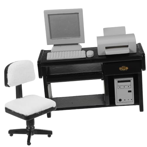 Realistische 1/12 Arbeitsstation Modell Möbel Büro Stuhl Drucker Miniatur Dekorative Gegenstände Puppenhaus Zubehör Miniatur Office Desk Accessoires Realistische 1/12 Arbeitsstation Modell Möbel Büro Stuhl Drucker Miniatur Dekorative Gegenstände Puppenhaus Zubehör Miniatur Office Desk Accessoires von YIGZYCN