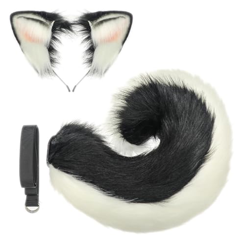 YIGZYCN 1/2 x Tierohren-Haarbänder, Tierschwanz, Hundekostüme, Hundeohren, Stirnband, Kunstfell, Schwanz, Halloween, Cosplay, Party-Kostüme YIGZYCN 1/2 x Tierohren-Haarbänder, Tierschwanz, Hundekostüme, Hundeohren, Stirnband, Kunstfell, Schwanz, Halloween, Cosplay, Party-Kostüme von YIGZYCN