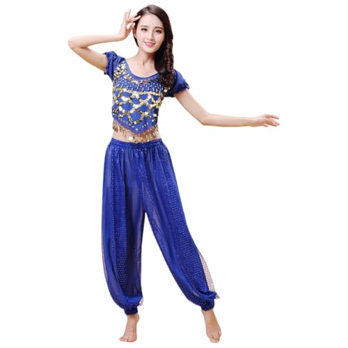 YIGZYCN 2-teiliges Bauchtanz-Kostüm-Set für Damen, Bauchtanz-Outfits, Halloween-Kostüme von YIGZYCN