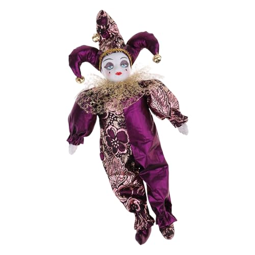 YIGZYCN Bewegliche Gliedmaßen Keramik Clown Statue Mit Handwerk Stoff Outfit Urlaub Dekoration Sammler Clown Figur Doll Western Keramik Clown Figur von YIGZYCN