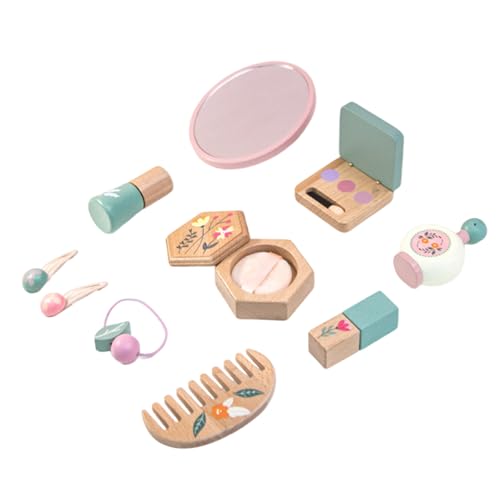 YIGZYCN Bildungslehrspiel Spielen Kosmetik Set Für Kleine Mädchen 10 PCs Holz Make Up Spielzeug Mit Lippenstiftpinsel Aufbewahrungsbox Ermutigt Kreativität 3+ von YIGZYCN