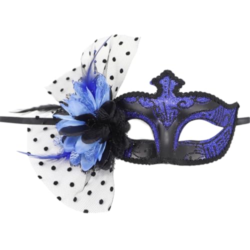 YIGZYCN Blumendekoration, Maskerade, Halbgesichtsmaske, Halloween-Party-Maske, gefiederte Maskerade, Brillen für Frauen, Cosplay von YIGZYCN