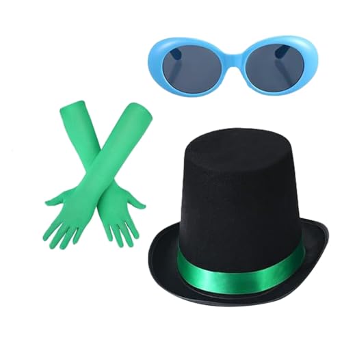 YIGZYCN Buchcharakter Dress Up Kostüm Grün Halloween Kostüm mit Zylinderhut Zubehör YIGZYCN Buchcharakter Dress Up Kostüm Grün Halloween Kostüm mit Zylinderhut Zubehör von YIGZYCN