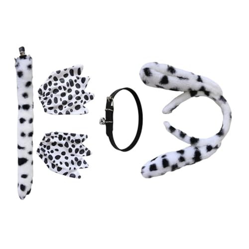 YIGZYCN Dalmatiner-Welpen-Kostüm-Set, Ohren, Schwanz, Handschuhe, Glocken, Halsband, Tier-Kostüm, Zubehör für Halloween, Cosplay YIGZYCN Dalmatiner-Welpen-Kostüm-Set, Ohren, Schwanz, Handschuhe, Glocken, Halsband, Tier-Kostüm, Zubehör für Halloween, Cosplay von YIGZYCN