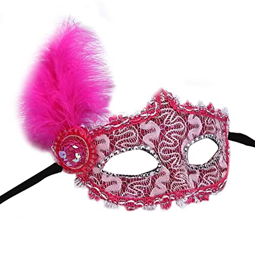 YIGZYCN Damen Feder Maskerade Halloween Karneval Kostüme Hochzeit Party Ball Abschlussball Auge Halbes Gesicht von YIGZYCN