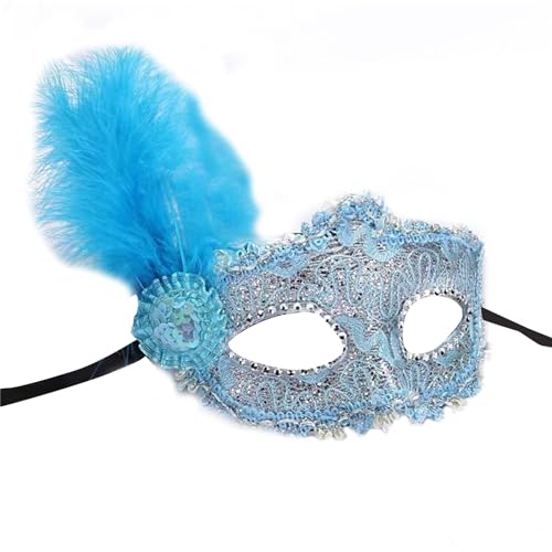 YIGZYCN Damen Feder Maskerade Halloween Karneval Kostüme Hochzeit Party Ball Abschlussball Auge Halbes Gesicht von YIGZYCN