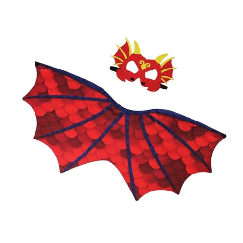 YIGZYCN Dinosaurier-Flügel-Umhang mit Dinosaurier-Maske, Dinosaurier-Rollenspiel-Outfit für Kinder, Maskerade, Geburtstag, Weihnachten, Halloween, Cosplay YIGZYCN Dinosaurier-Flügel-Umhang mit Dinosaurier-Maske, Dinosaurier-Rollenspiel-Outfit für Kinder, Maskerade, Geburtstag, Weihnachten, Halloween, Cosplay von YIGZYCN