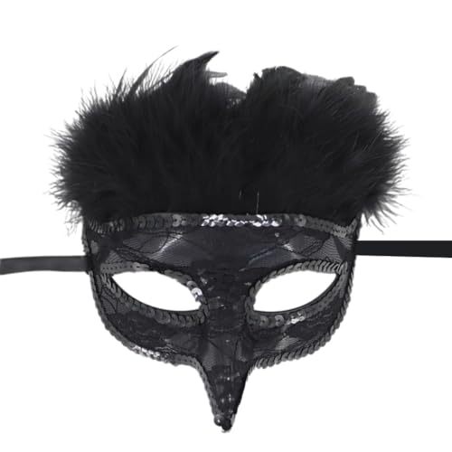 YIGZYCN Federmaske, Venezianer-Maske, Karnevalsmaske für Halloween, Cosplay von YIGZYCN