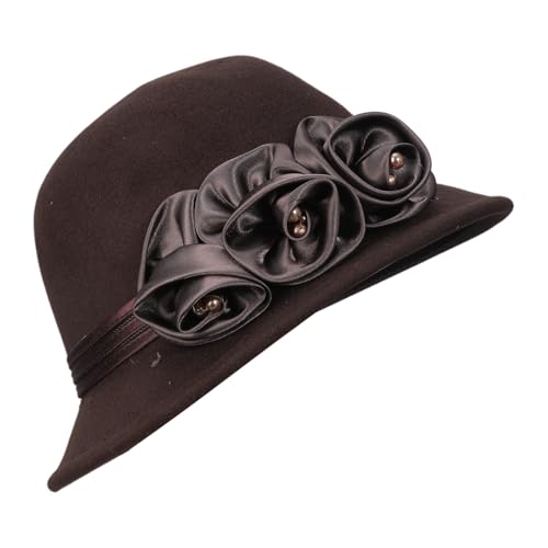 YIGZYCN Fedoras Für Erwachsene Frauen Mode Bowler Wolle Kirche Cloche Cosplay Kostüm 20s Flapper Dome YIGZYCN Fedoras Für Erwachsene Frauen Mode Bowler Wolle Kirche Cloche Cosplay Kostüm 20s Flapper Dome von YIGZYCN