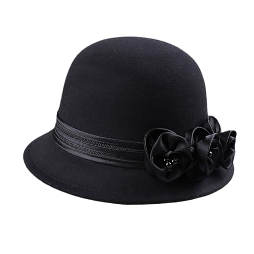 YIGZYCN Fedoras Für Erwachsene Frauen Mode Bowler Wolle Kirche Cloche Cosplay Kostüm 20s Flapper Dome YIGZYCN Fedoras Für Erwachsene Frauen Mode Bowler Wolle Kirche Cloche Cosplay Kostüm 20s Flapper Dome von YIGZYCN