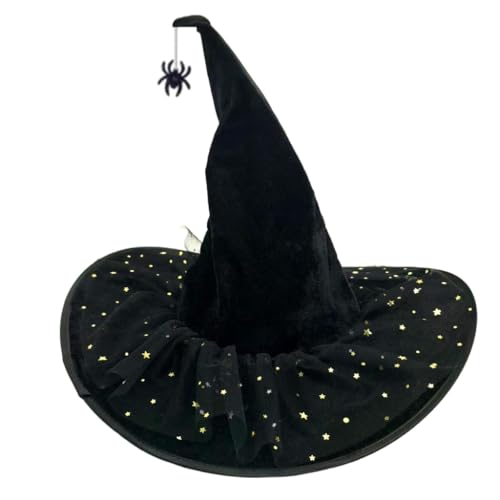 YIGZYCN Halloween Hexenhut Hexenhut Hexe Outfit Zubehör Zauberer Verkleiden Hut für Damen Herren von YIGZYCN