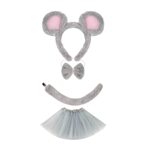 YIGZYCN Halloween-Maus-Kostüm, Maus, Ohr, Stirnband, Schwanz, Rock, Tierverkleidungsset YIGZYCN Halloween-Maus-Kostüm, Maus, Ohr, Stirnband, Schwanz, Rock, Tierverkleidungsset von YIGZYCN