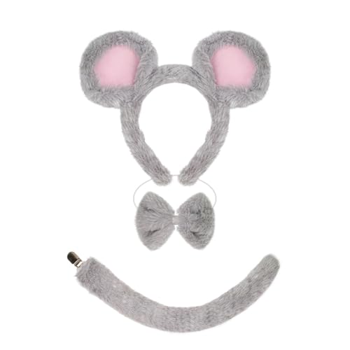 YIGZYCN Halloween Maus Kostüm Maus Ohr Stirnband Schwanz Rock Tier Verkleiden Set von YIGZYCN