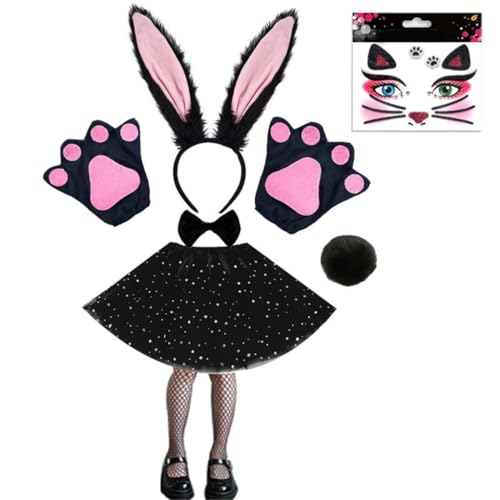 YIGZYCN Hasenohren, Haarband, Kragen, Fliege, Manschette, Hasenschwanz, Osterhasen, Kostüm, Zubehör, Halloween, Cosplay, Kostüm, 6/7 Stück YIGZYCN Hasenohren, Haarband, Kragen, Fliege, Manschette, Hasenschwanz, Osterhasen, Kostüm, Zubehör, Halloween, Cosplay, Kostüm, 6/7 Stück von YIGZYCN