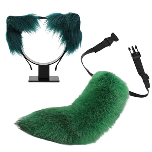 YIGZYCN Katzen-Ohren- und Schwanz-Set, Kunstfell, Füchse, Wolfsohr, Stirnband mit Schwanz, Halloween, Weihnachten, Cosplay, Party, Kostümzubehör YIGZYCN Katzen-Ohren- und Schwanz-Set, Kunstfell, Füchse, Wolfsohr, Stirnband mit Schwanz, Halloween, Weihnachten, Cosplay, Party, Kostümzubehör von YIGZYCN