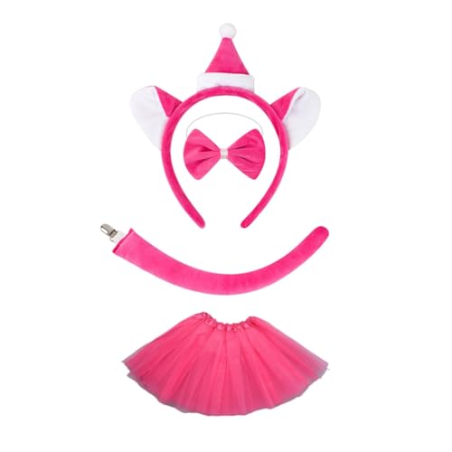 YIGZYCN Katzenkostüm, Zubehör, Katzen, Stirnband, Schwanz, Fliege, Rock für Kinder, Jungen, Mädchen, Teenager, Rollenspiele, Halloween, Cosplay von YIGZYCN