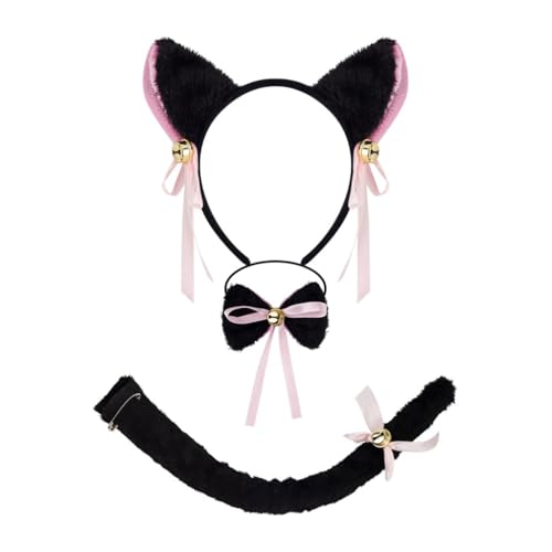 YIGZYCN Katzenkostüm-Set, Katzenohren, Stirnbänder, Schwanz, Schleifen, Tutu, Gesicht, Aufkleber, Tier-Cosplay-Kostüme für Halloween, Weihnachtsfeier YIGZYCN Katzenkostüm-Set, Katzenohren, Stirnbänder, Schwanz, Schleifen, Tutu, Gesicht, Aufkleber, Tier-Cosplay-Kostüme für Halloween, Weihnachtsfeier von YIGZYCN