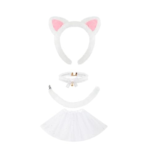 YIGZYCN Katzenkostüm-Set, Ohren, Schwanz, Choker, Tutu, Rock, Tier-Kostüm, Zubehör für Kinder, Mädchen, Halloween, Cosplays, Requisiten YIGZYCN Katzenkostüm-Set, Ohren, Schwanz, Choker, Tutu, Rock, Tier-Kostüm, Zubehör für Kinder, Mädchen, Halloween, Cosplays, Requisiten von YIGZYCN