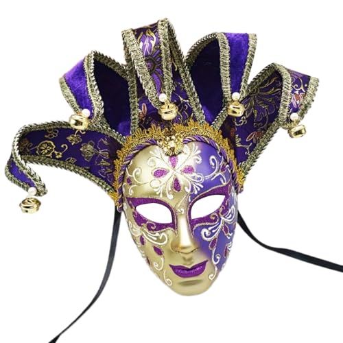 YIGZYCN Maskerade mit Glocken, Vintage-Komödie, Maskerade, Dekoration für Männer und Frauen, Halloween, Halloween YIGZYCN Maskerade mit Glocken, Vintage-Komödie, Maskerade, Dekoration für Männer und Frauen, Halloween, Halloween von YIGZYCN